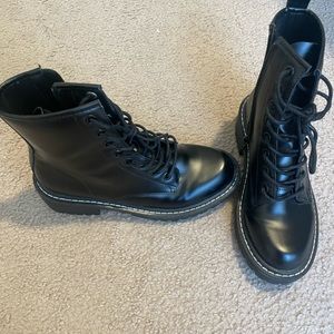 Black combat boots